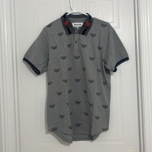 Reason brand men’s Polo Embroidered Rose Size medium ( 109 A)